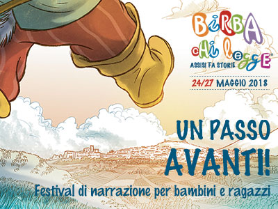 Manifesto di Assisi fa storie, festival di narrazione per bambini e ragazzi. Edizione 2018