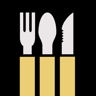 Illustration of cutlery made in relief