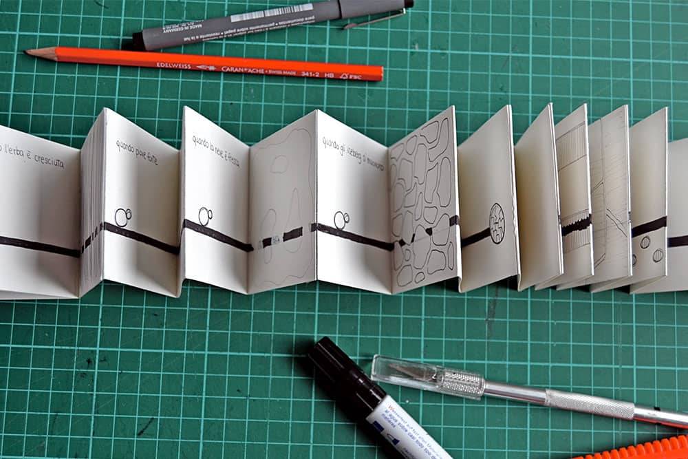 The layout project of the tactile illustrated book La strada di