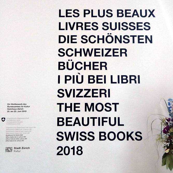 Affiche de l'exposition Les plus beaux livres suisses 2018